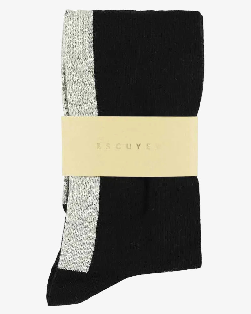 Escuyer Women's Knee High Socks Black / Ecru