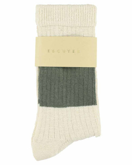 Escuyer Melange Band Socks Ecru/Khaki