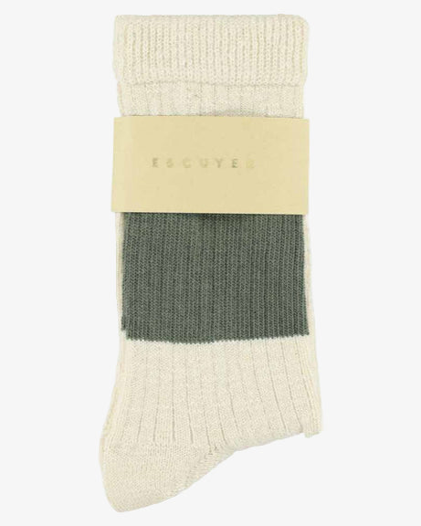 Escuyer Melange Band Socks Ecru/Khaki