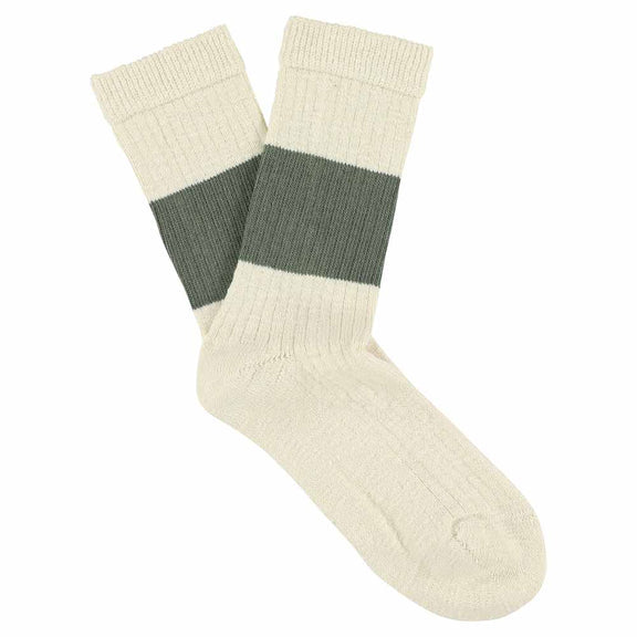 Escuyer Melange Band Socks Ecru/Khaki