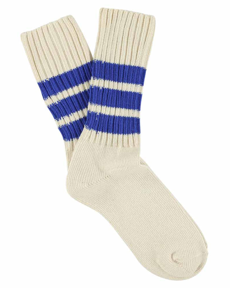Crew Stripes Sock Ecru/Bright Blue