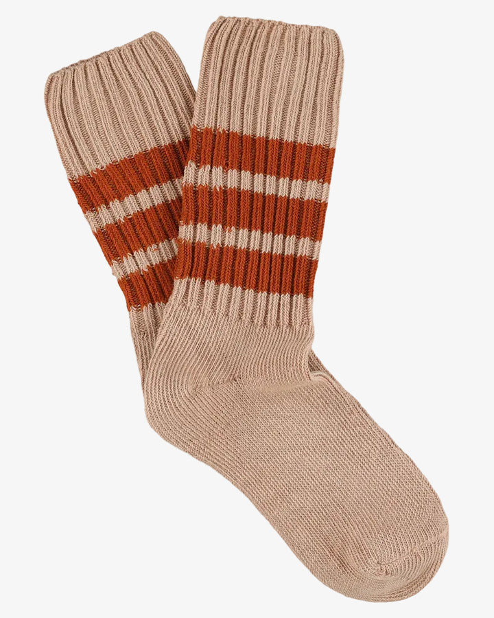 Escuyer Crew Stripes Socks Pink/Brick