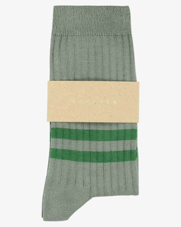 Escuyer Stripes Socks Agave / Green