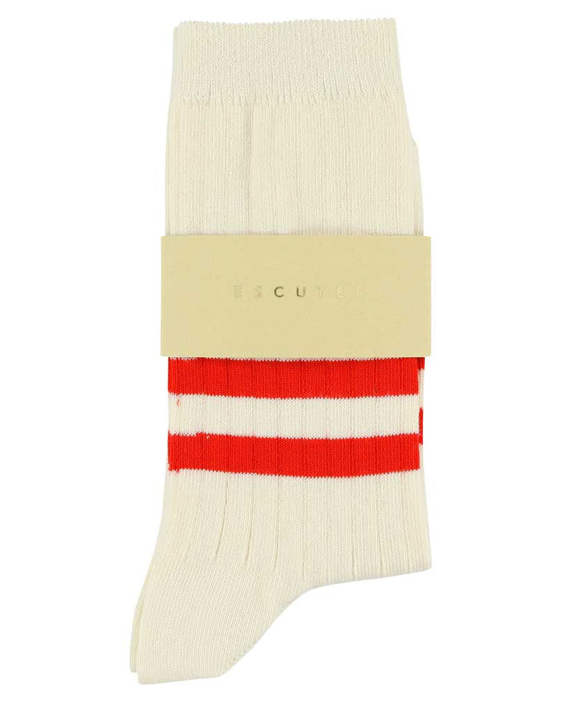 Stripes Socks Ecru/Orange