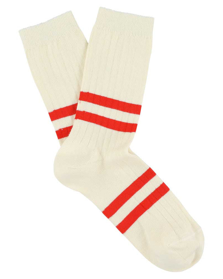 Escuyer Stripes Socks Ecru/Orange