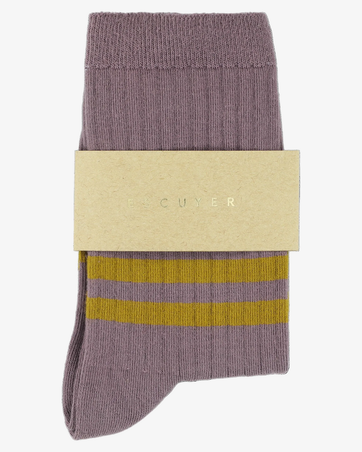Escuyer Stripes Socks Purple / Bronze