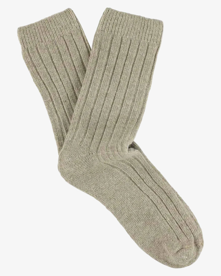 Escuyer Cashmere Crew Socks Beige