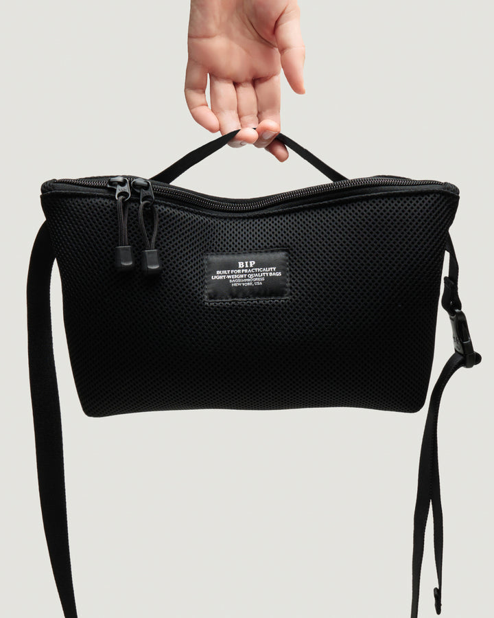 ウエストポーチ クロスボディ ダブルメッシュ ブラック