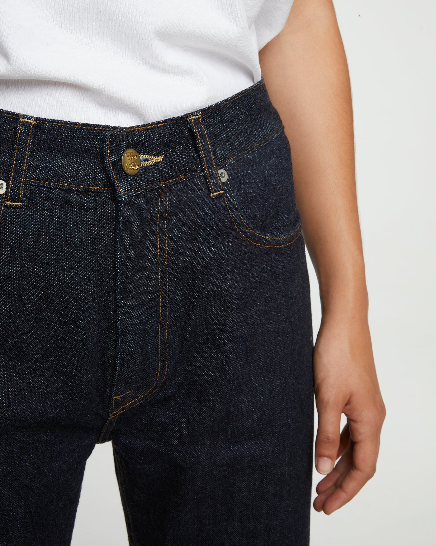 G.o.D Georgia High Waist Straight Selvedge Denim Indigo Blue