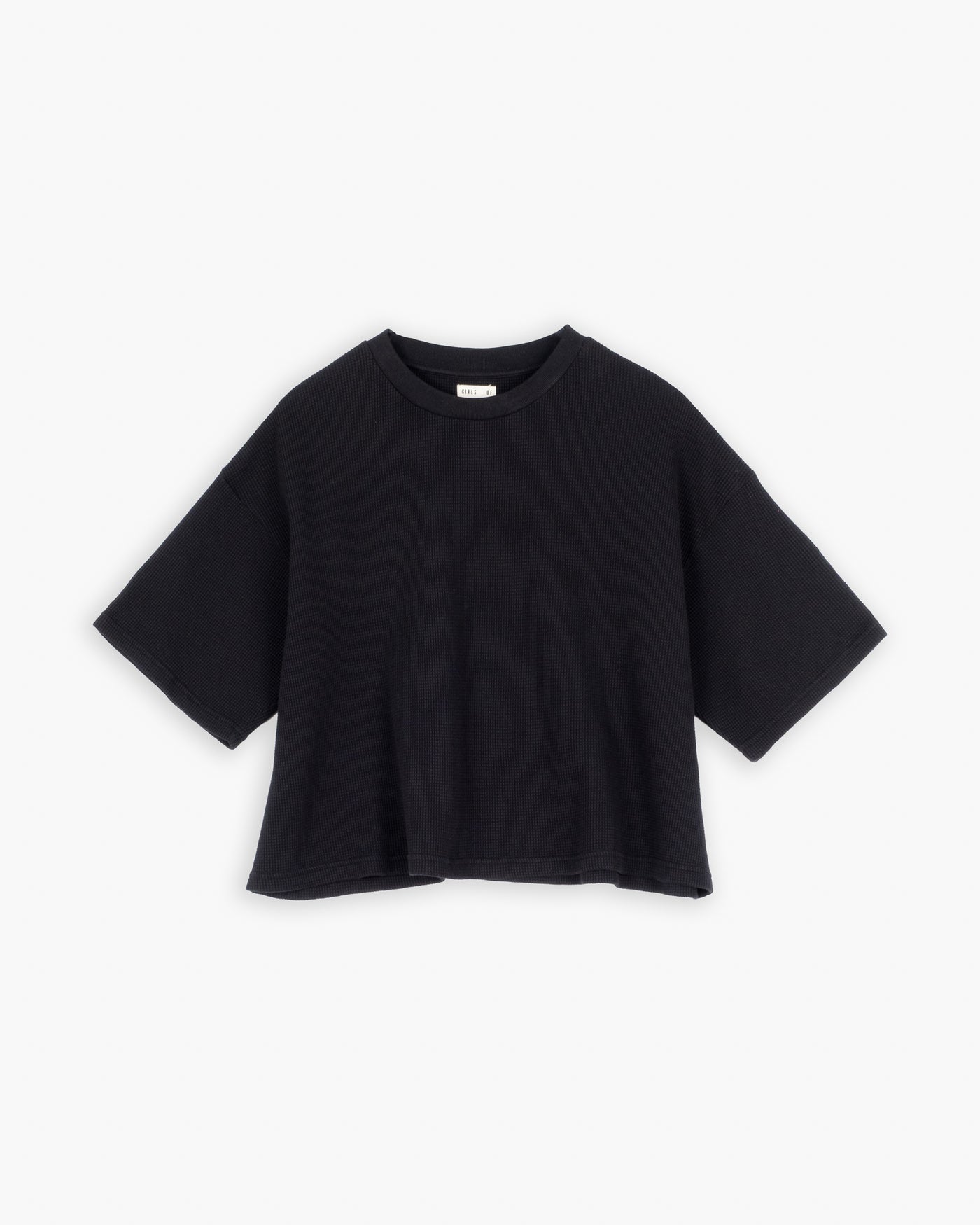 G.o.D Big T Cropped Waffle Jersey Black