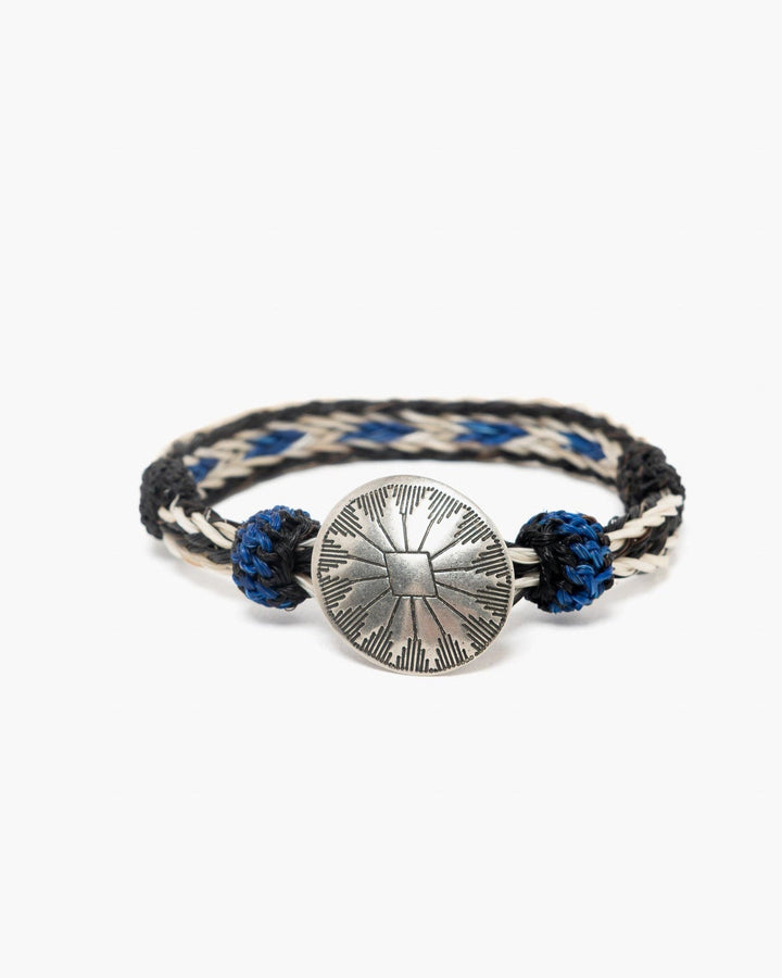 Chamula Concho Bracelet Natural Navy