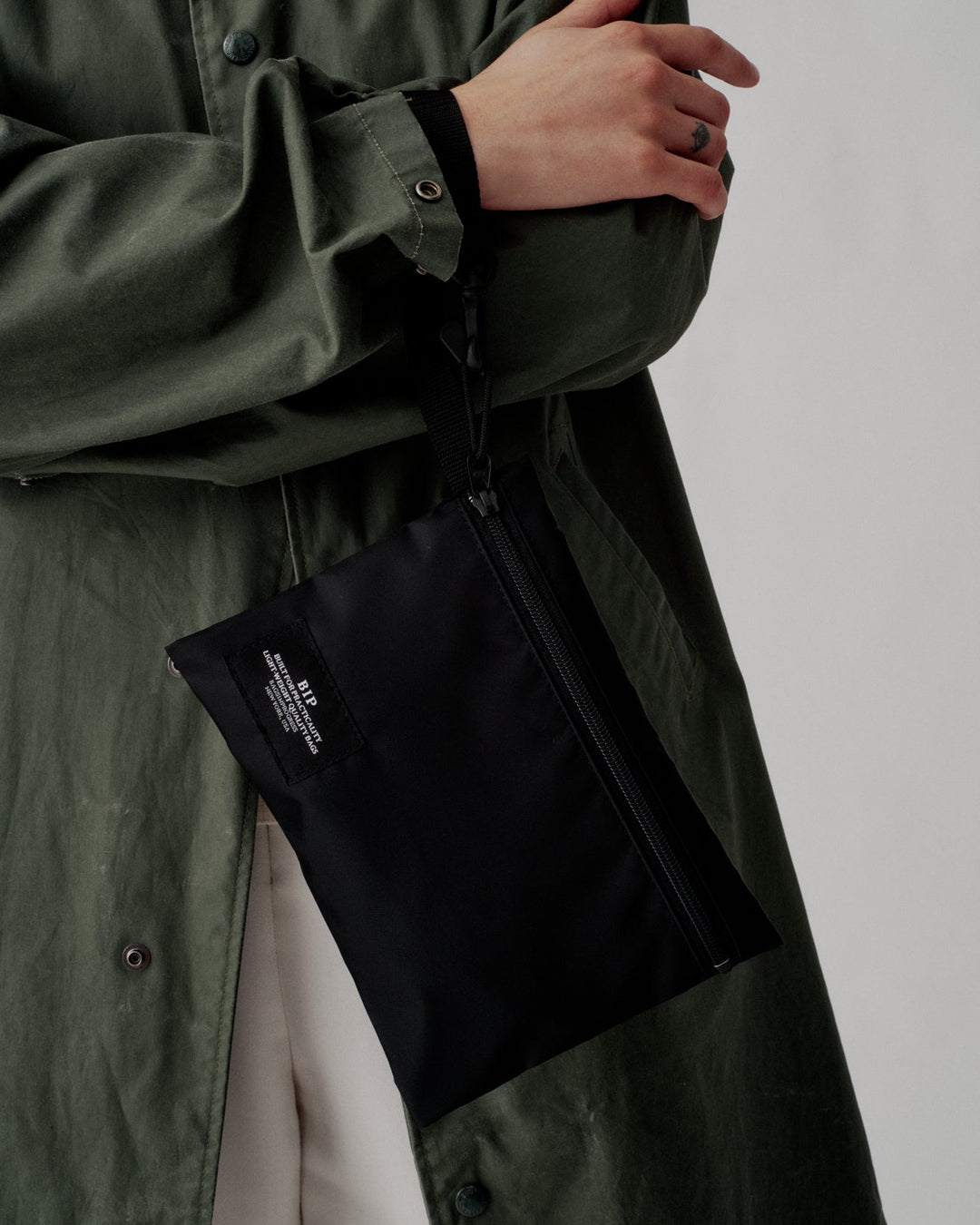 Zipper Pouch Nylon Twill Black