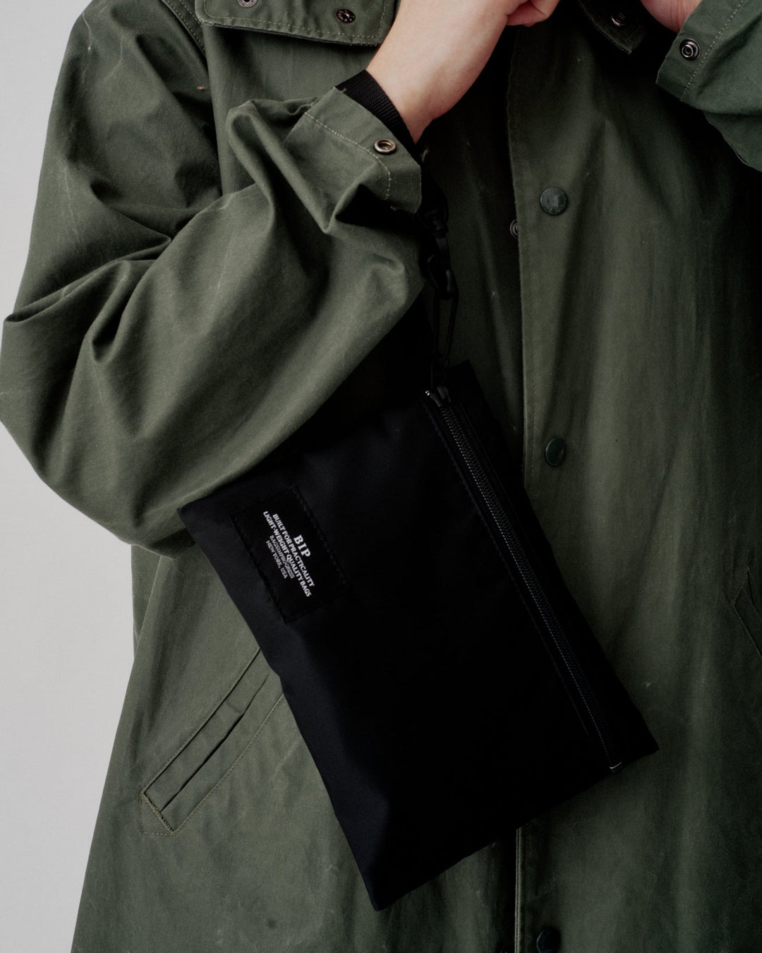 Zipper Pouch Nylon Twill Black