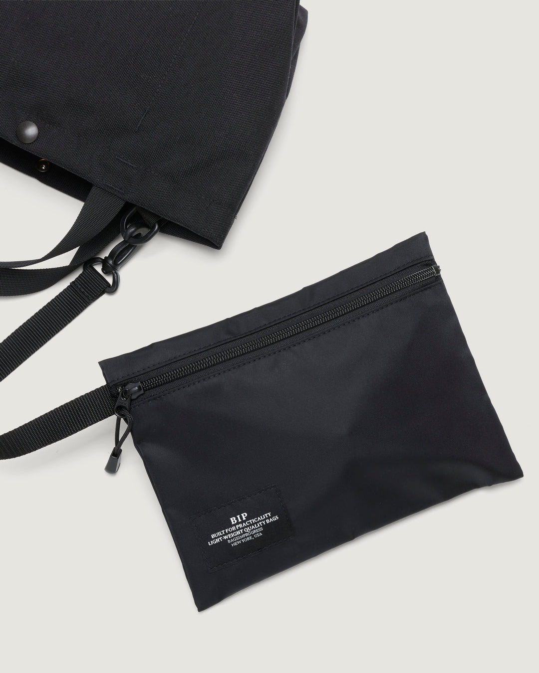 Zipper Pouch Nylon Twill Black