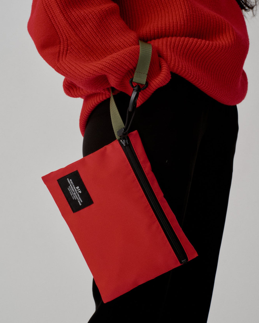 Zipper Pouch Nylon Twill Red