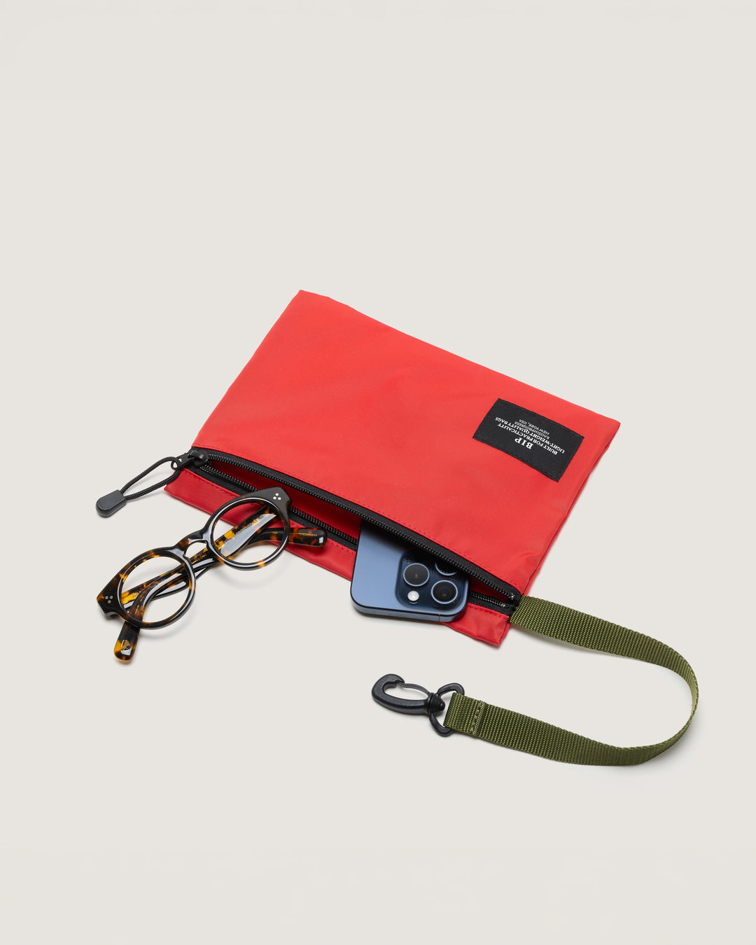 Zipper Pouch Nylon Twill Red