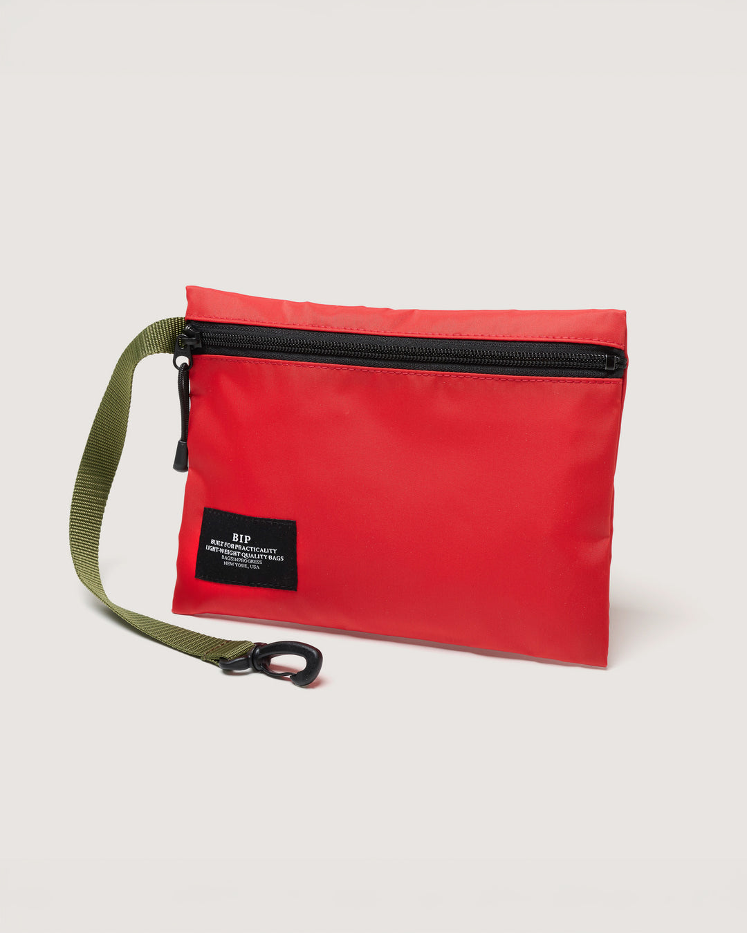 Zipper Pouch Nylon Twill Red