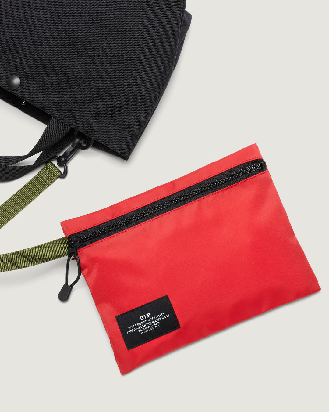 Zipper Pouch Nylon Twill Red
