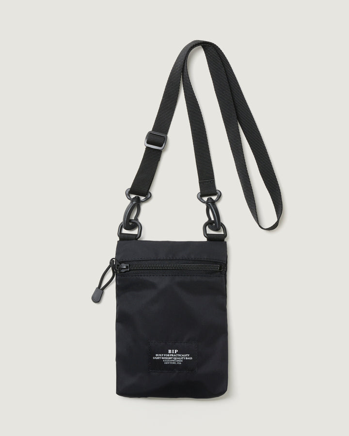 Zipper Shoulder Pouch Poly-Fill Nylon Black