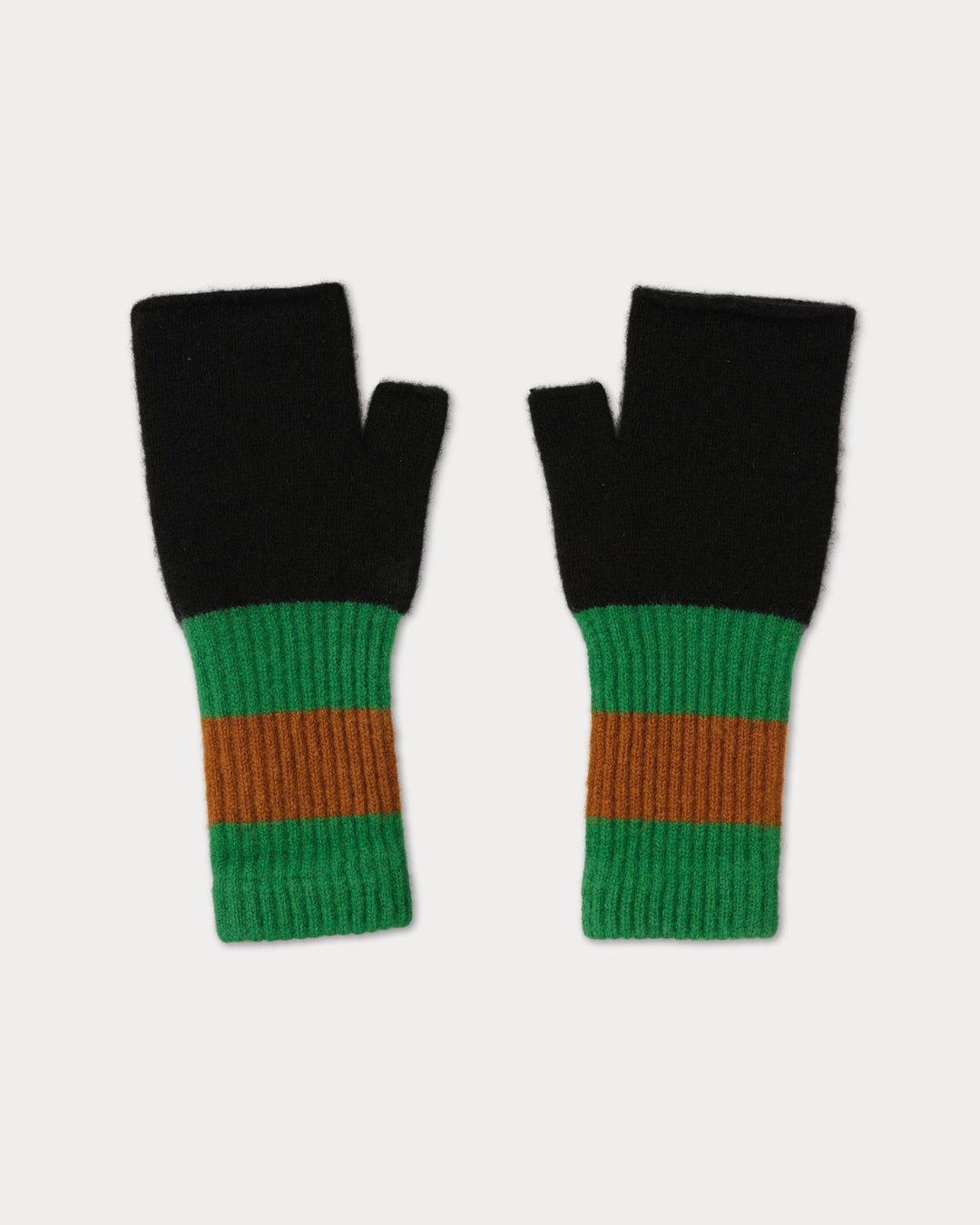 JG Fingerless Mittens Black/Asparagus