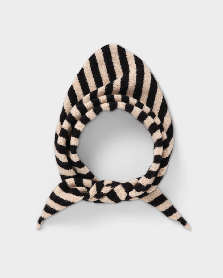JG Stripe Triangle Neckerchief Black/Oatmeal