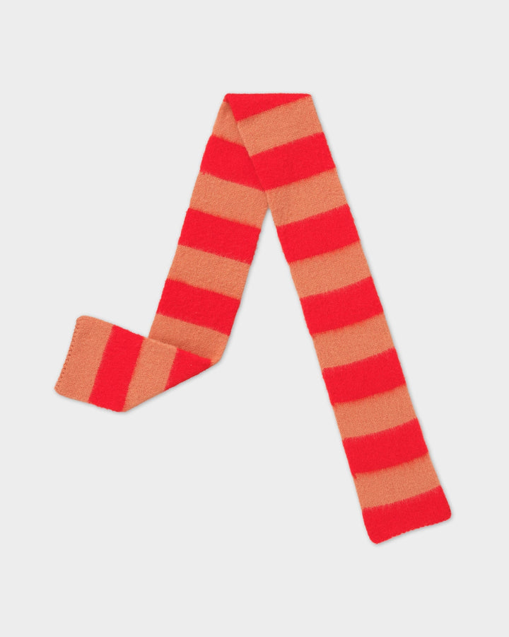 JG スモール ブラッシュド ストライプ スカーフ ポピー/プラスター