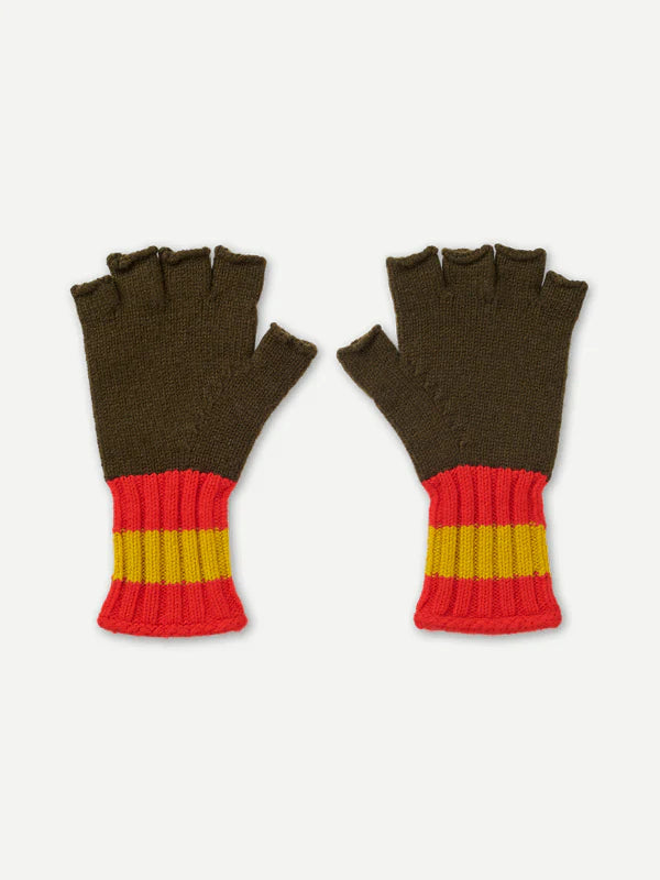 JG Felted Fingerless Gloves Military
