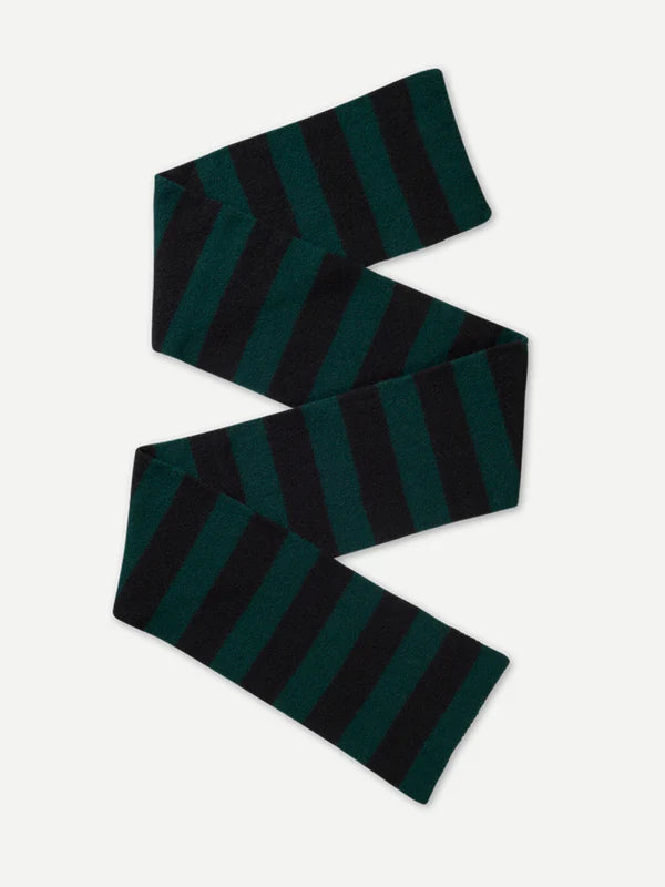 JG Brushed Stripe Scarf Tartan Green/Black