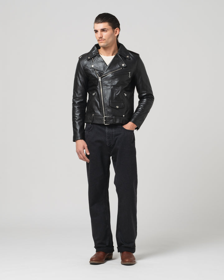 x Shangri-La Heritage Perfecto OFTR Teacore Leather Jacket Black