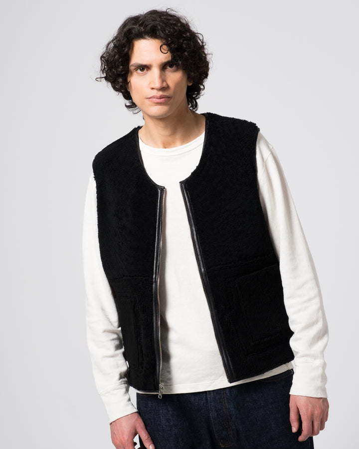 Aviator Vest Shearling Black