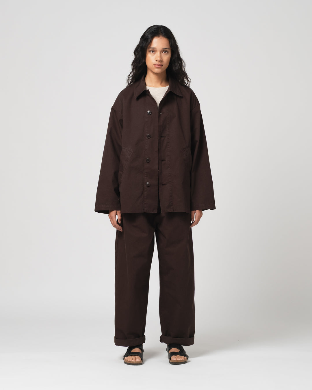 Sunrise Jacket Crispy Cotton Coffee Brown