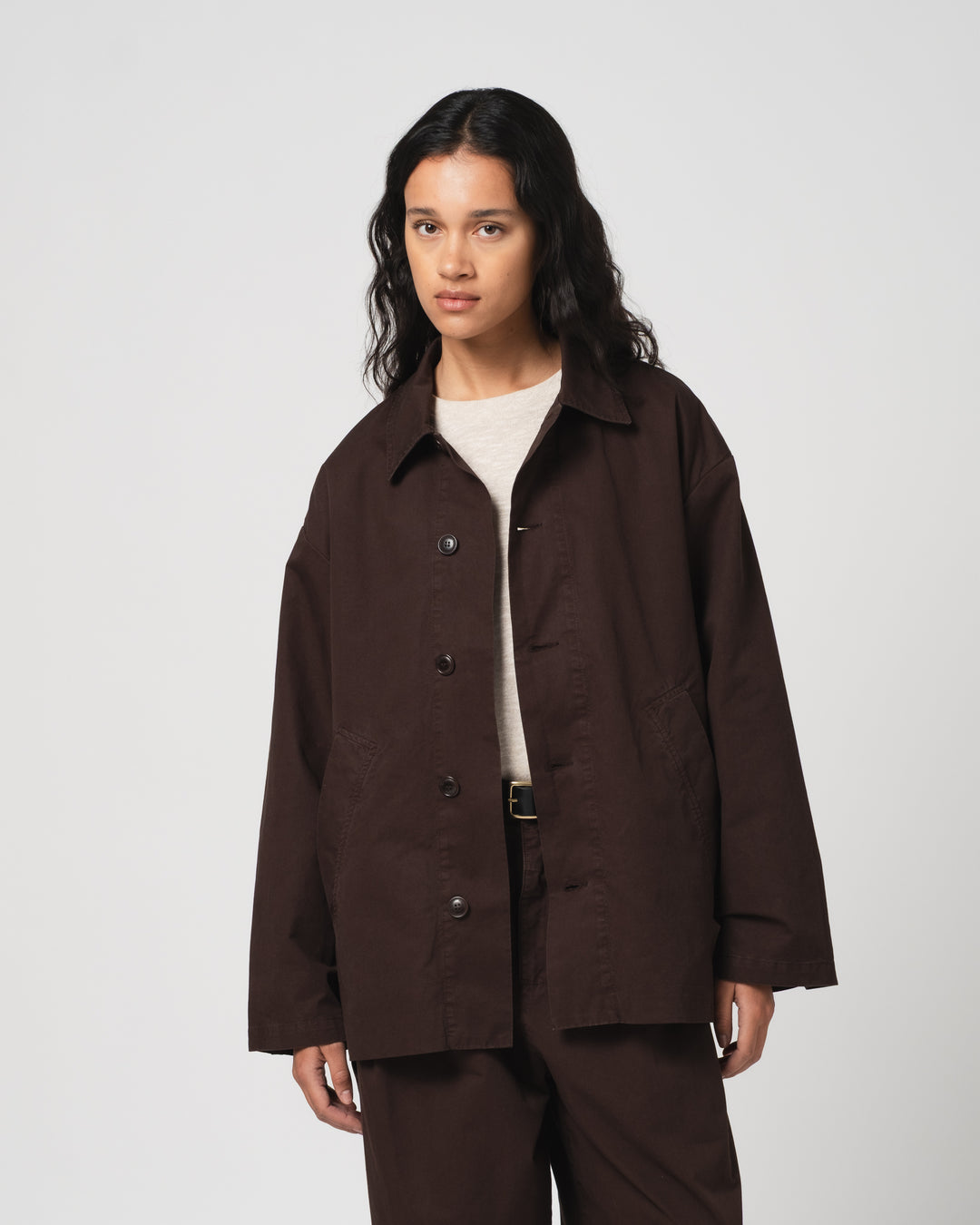 Sunrise Jacket Crispy Cotton Coffee Brown