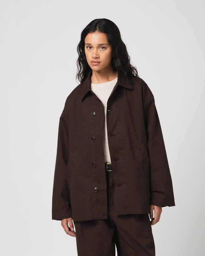 Sunrise Jacket Crispy Cotton Coffee Brown