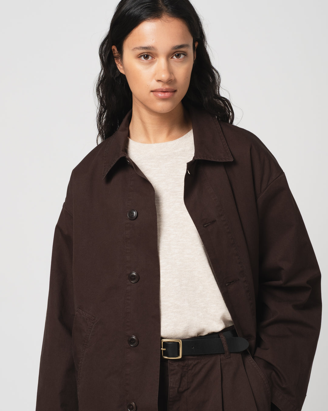 Sunrise Jacket Crispy Cotton Coffee Brown