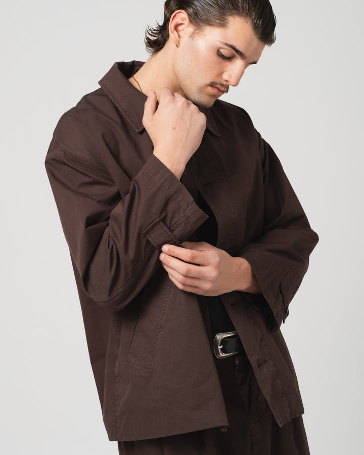Sunrise Jacket Crispy Cotton Coffee Brown