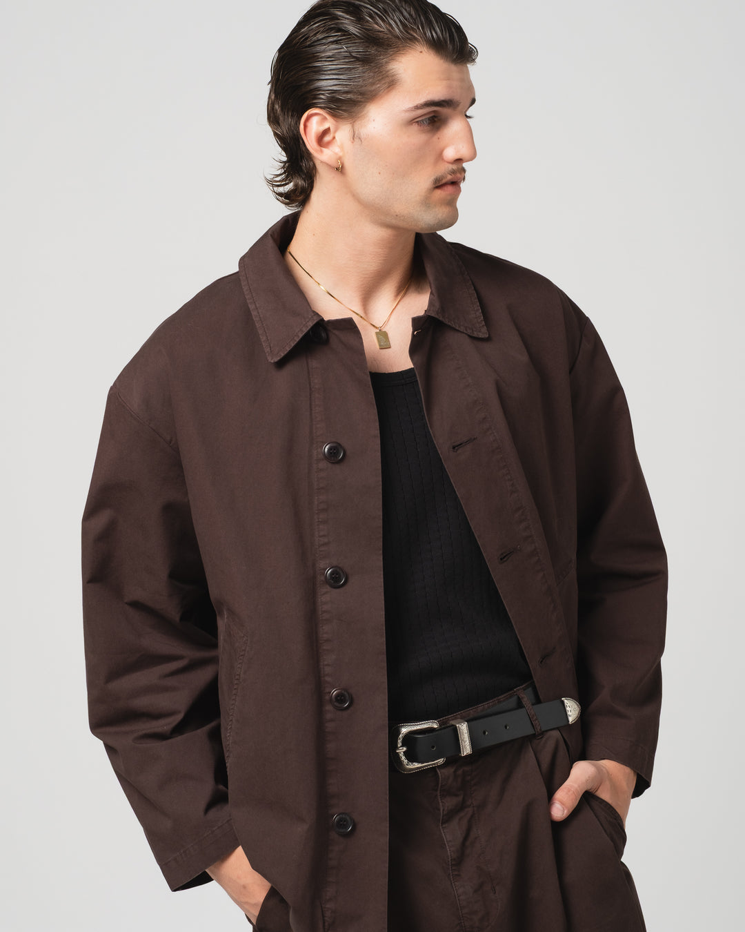 Sunrise Jacket Crispy Cotton Coffee Brown