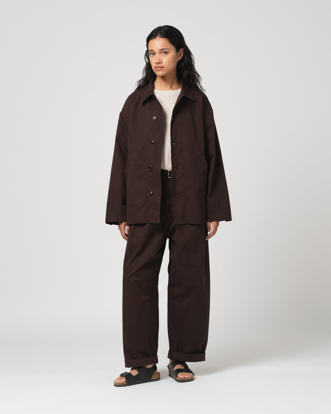 Sunrise Jacket Crispy Cotton Coffee Brown