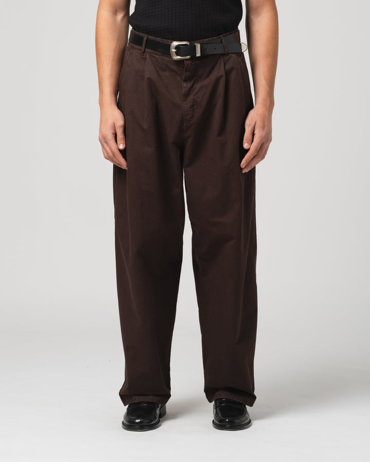 Ambassador Pants Crispy Cotton Coffee Brown