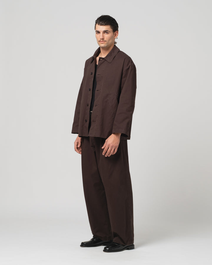 Ambassador Pants Crispy Cotton Coffee Brown