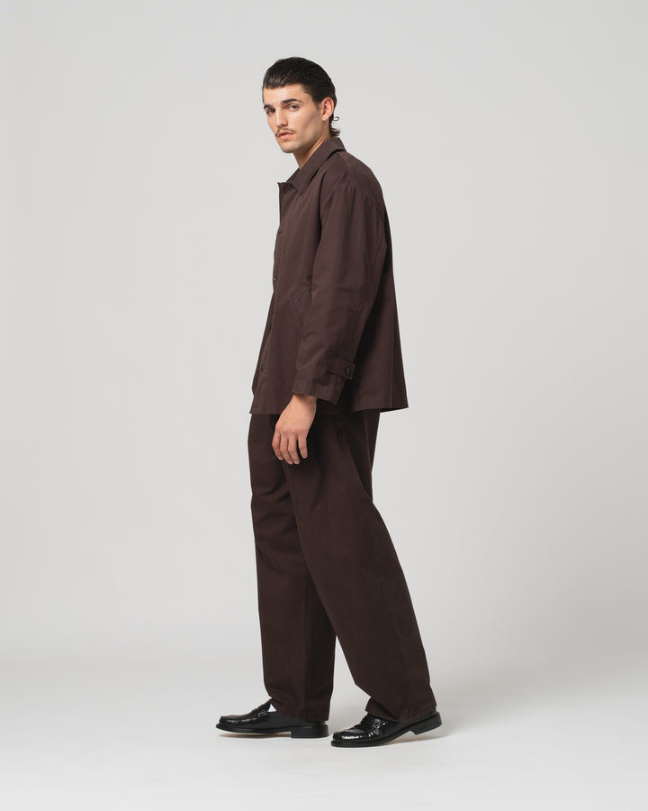Ambassador Pants Crispy Cotton Coffee Brown
