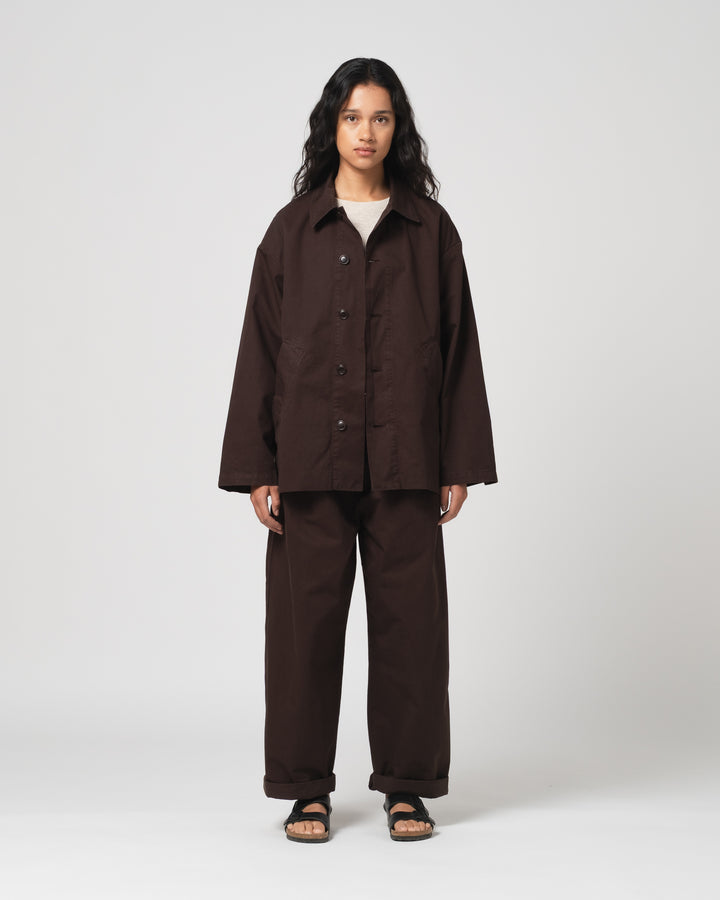 Ambassador Pants Crispy Cotton Coffee Brown