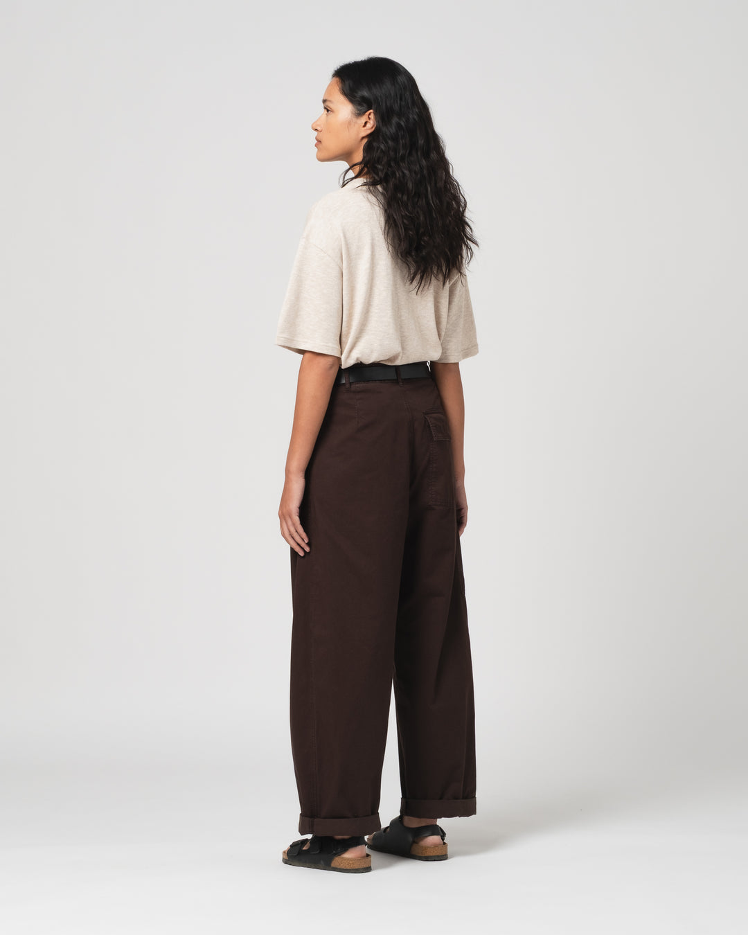 Ambassador Pants Crispy Cotton Coffee Brown