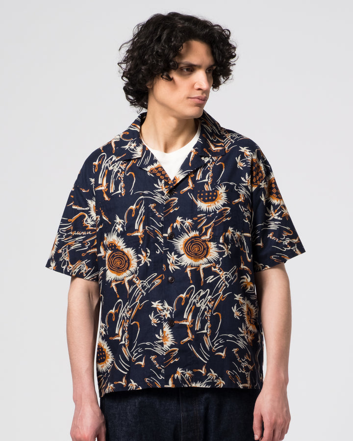 Aloha Shirt Casa Print Navy