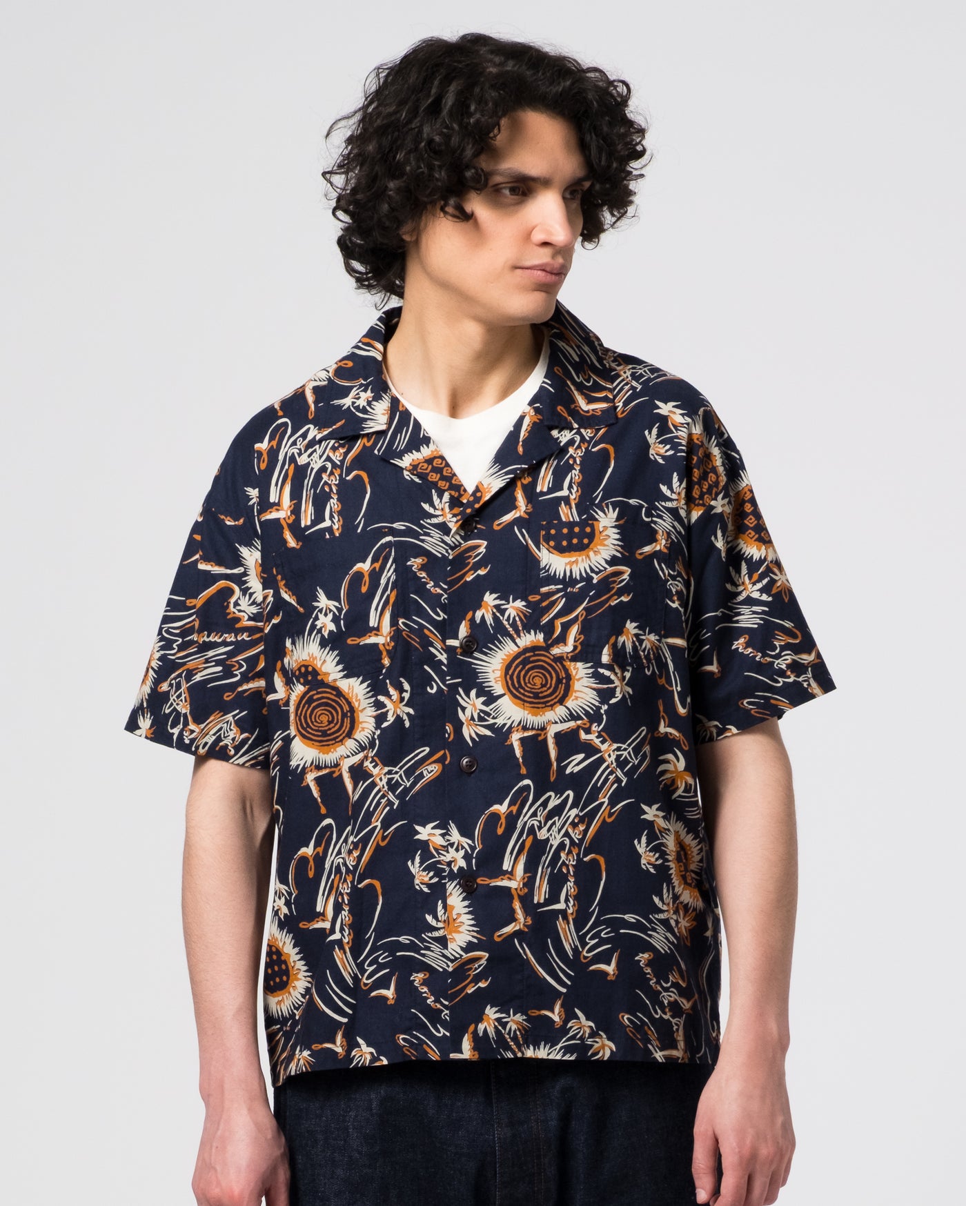 Aloha Shirt Casa Print Navy