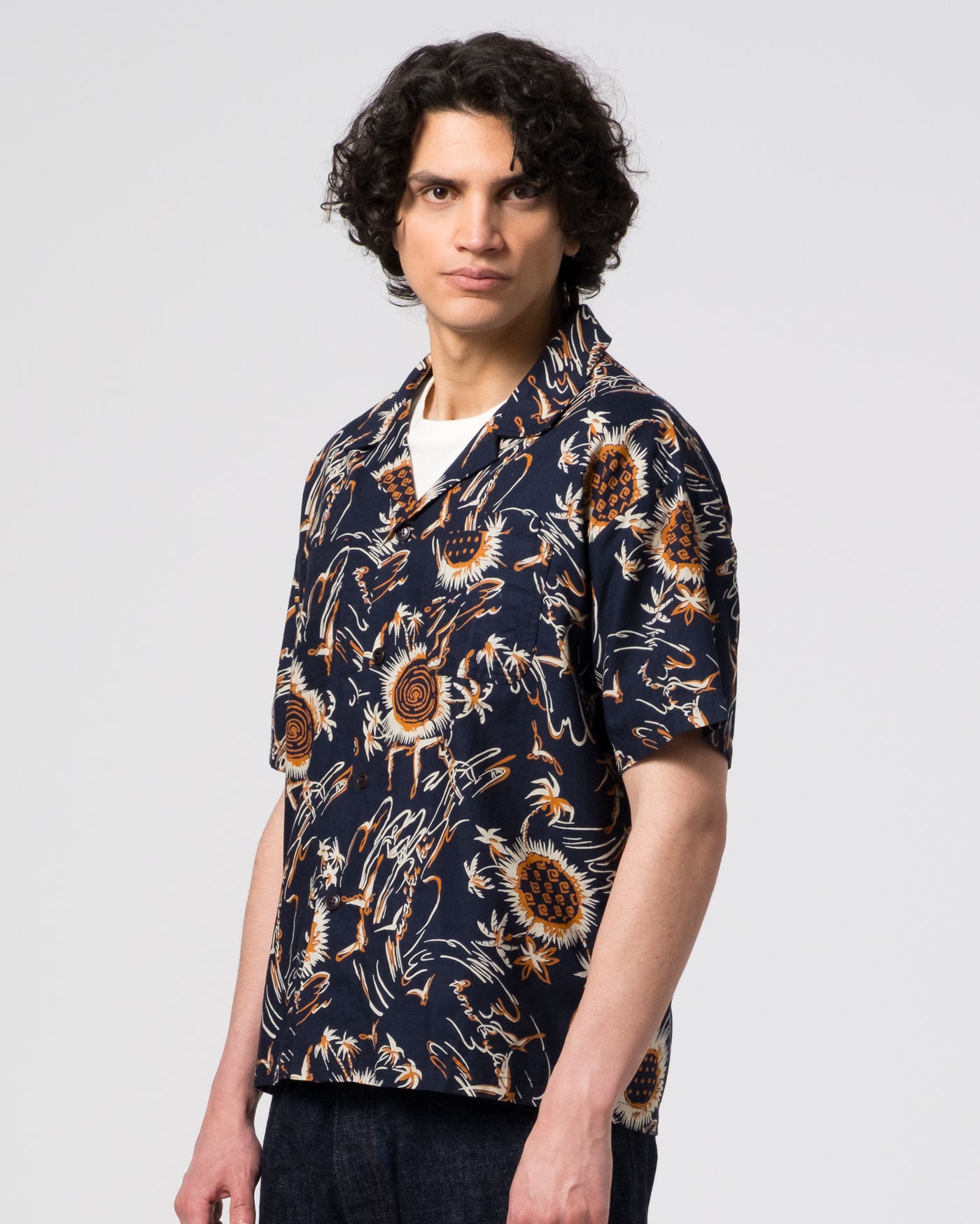Aloha Shirt Casa Print Navy
