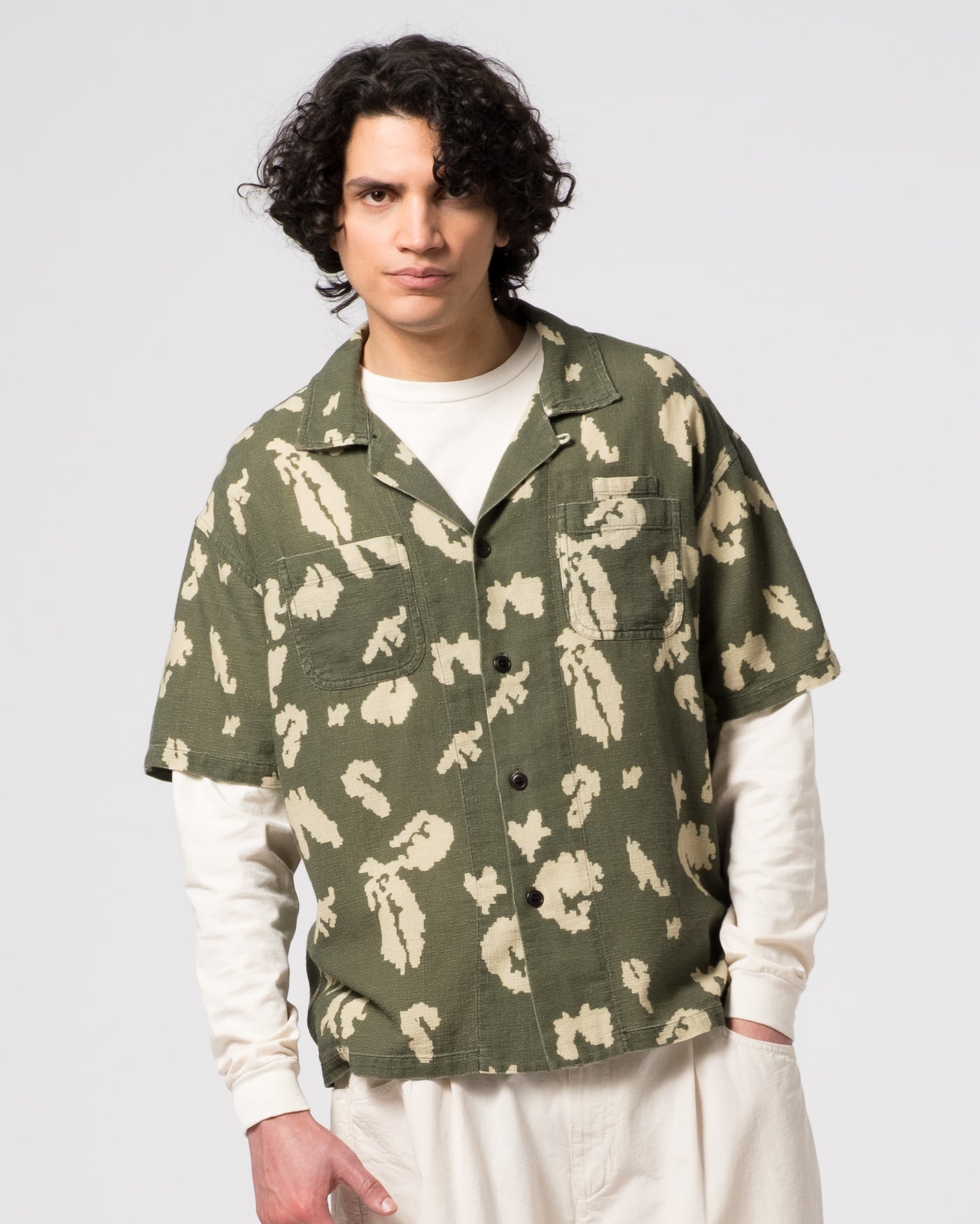 Aloha Shirt Cloud Camo Mesh Mint/Off White