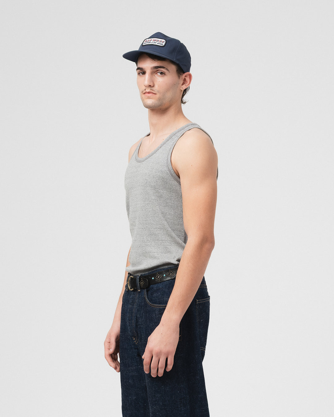 Tank Top Military Rib Grey Melange