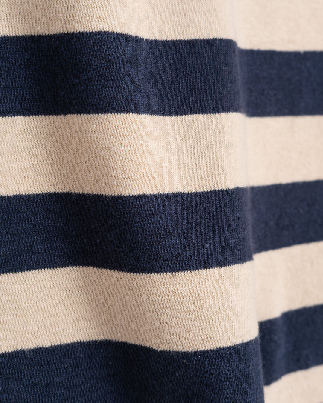Pocket T Stripe Cotton Linen India Blue/Wheat