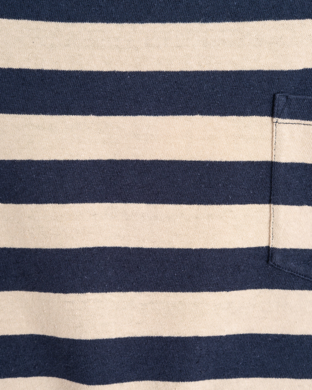 Pocket T Stripe Cotton Linen India Blue/Wheat