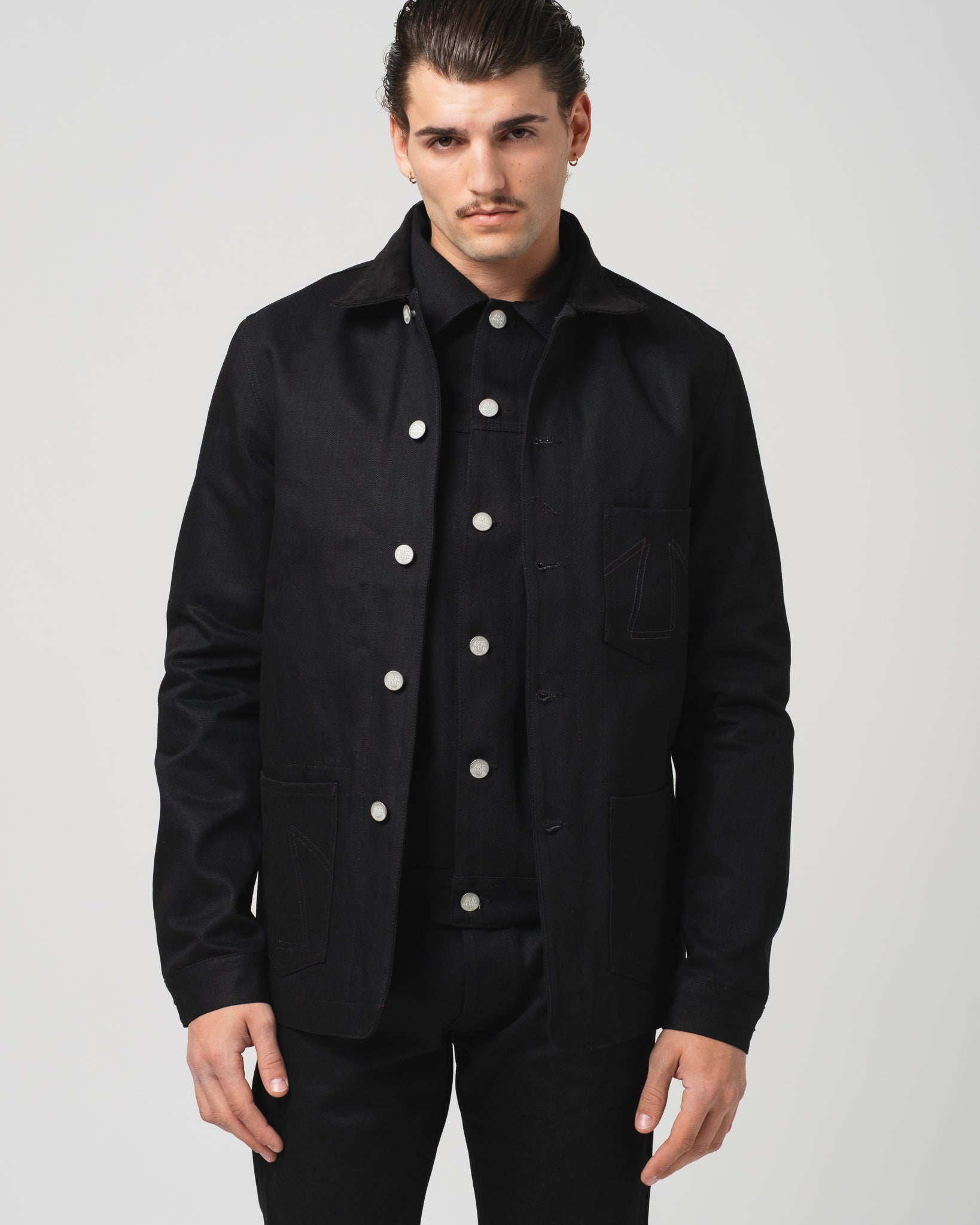 Chore Jacket 673 Black Denim – Eat Dust